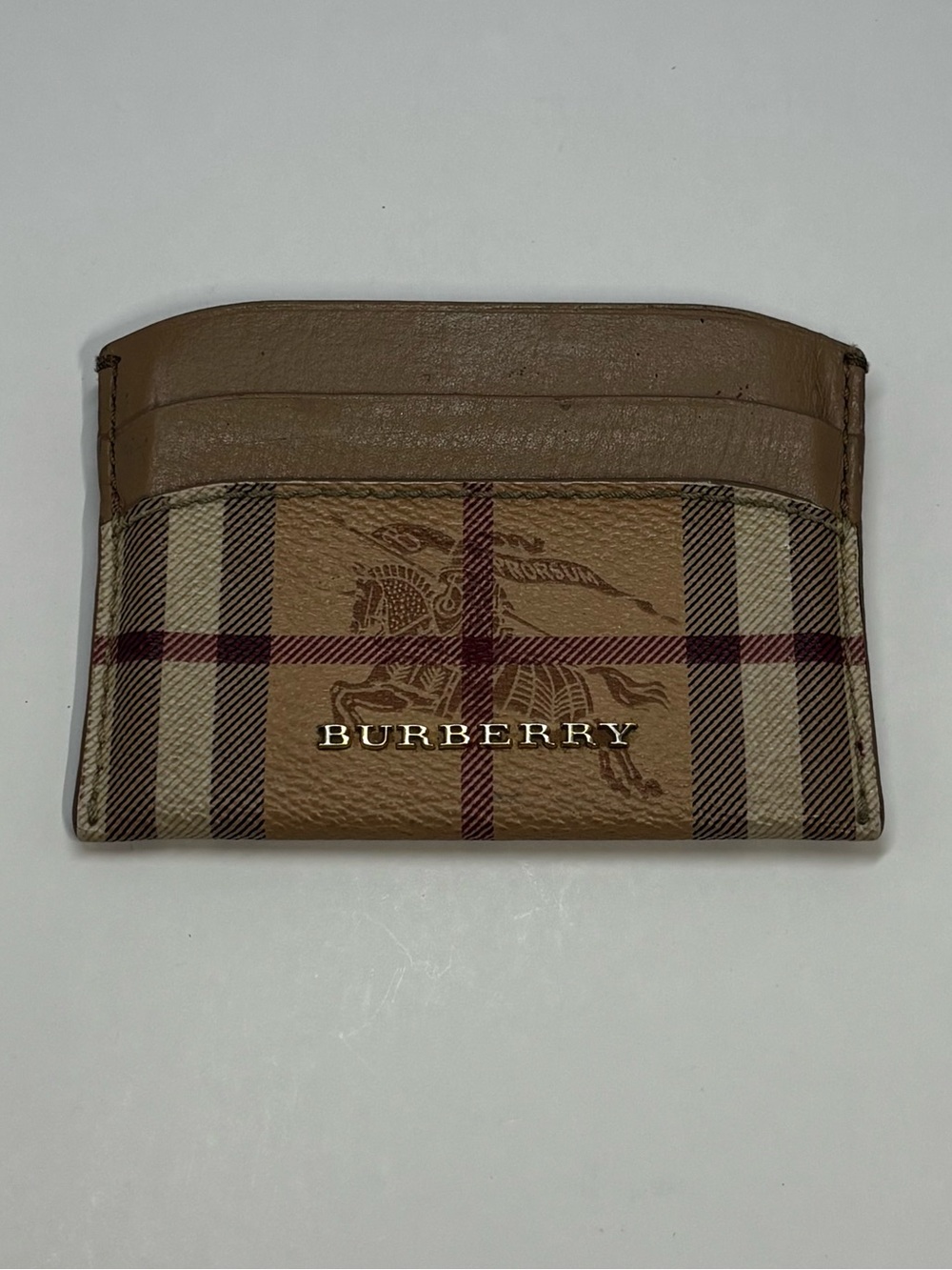 Vintage Authentic Burberry Haymarket Card Holder Unisex